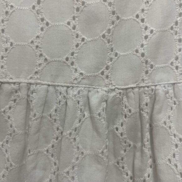 NAUTICA Eyelet Cotton White Cutout Shoulder High Waisted Blouse Girl Sz 2T Flowy - Picture 3 of 8